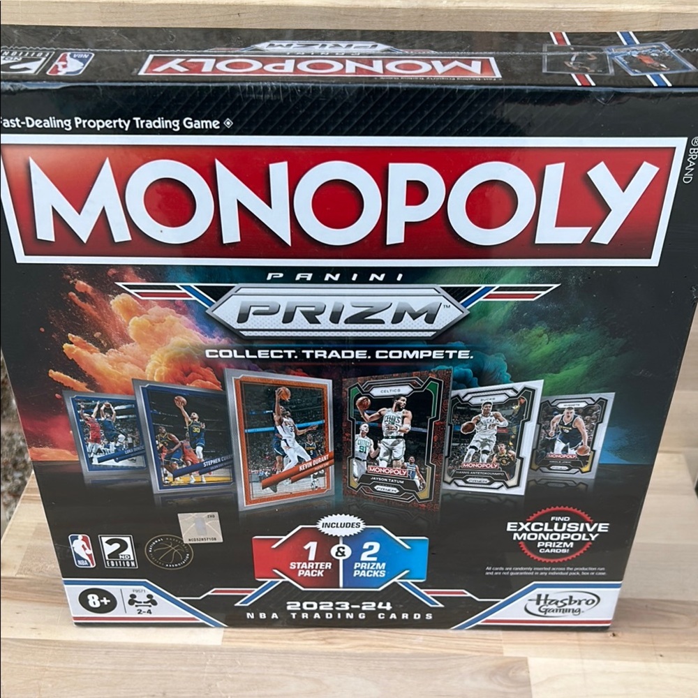 Monopoly Prizm NBA 2nd Edition 2023-24 Trading Cards Board Game Panini Hasbro